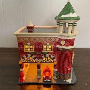 Vintage Heartland Valley Village Fire Station Christmas Village